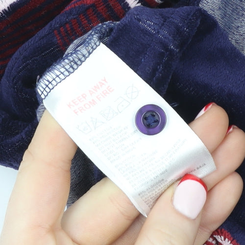 Urban Outfitters Men's Blue Striped Velvet Henley Sweatshirt Size S