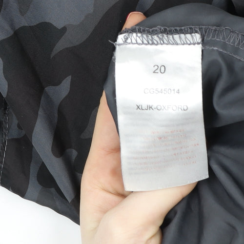 Brave Soul Men's Grey Camouflage Windbreaker Jacket Size 48 Polyester