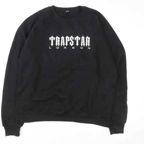 Trapstar Men's Black 2XL Pullover Sweatshirt Crew Neck Logo Fleece