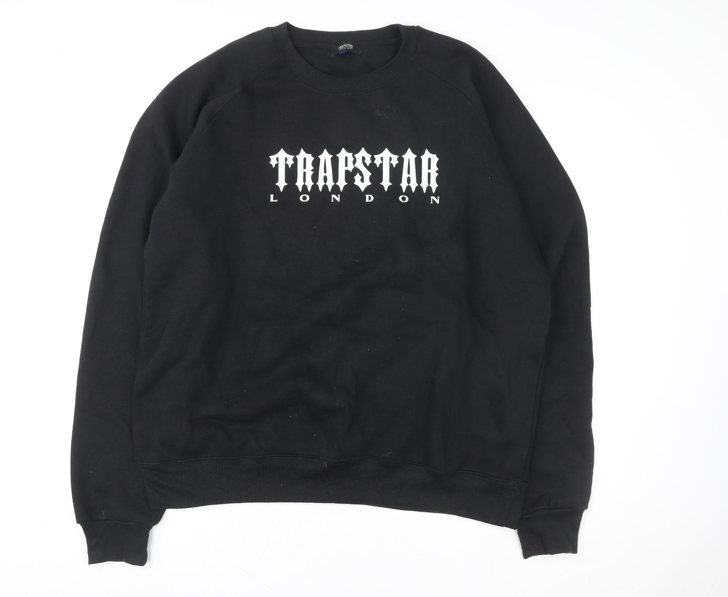 Trapstar Men's Black 2XL Pullover Sweatshirt Crew Neck Logo Fleece