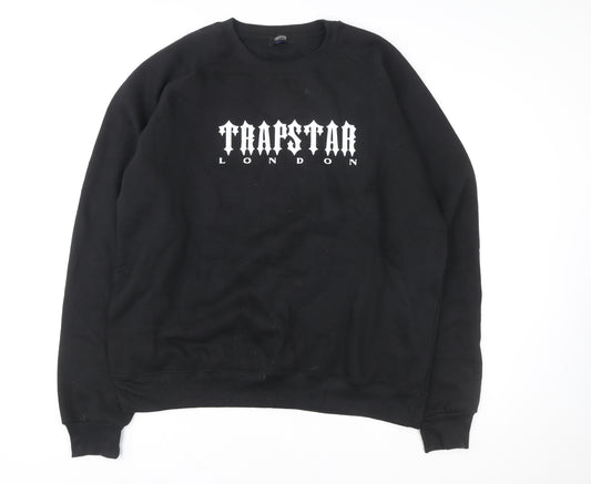 Trapstar Men's Black 2XL Pullover Sweatshirt Crew Neck Logo Fleece