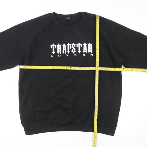 Trapstar Men's Black 2XL Pullover Sweatshirt Crew Neck Logo Fleece