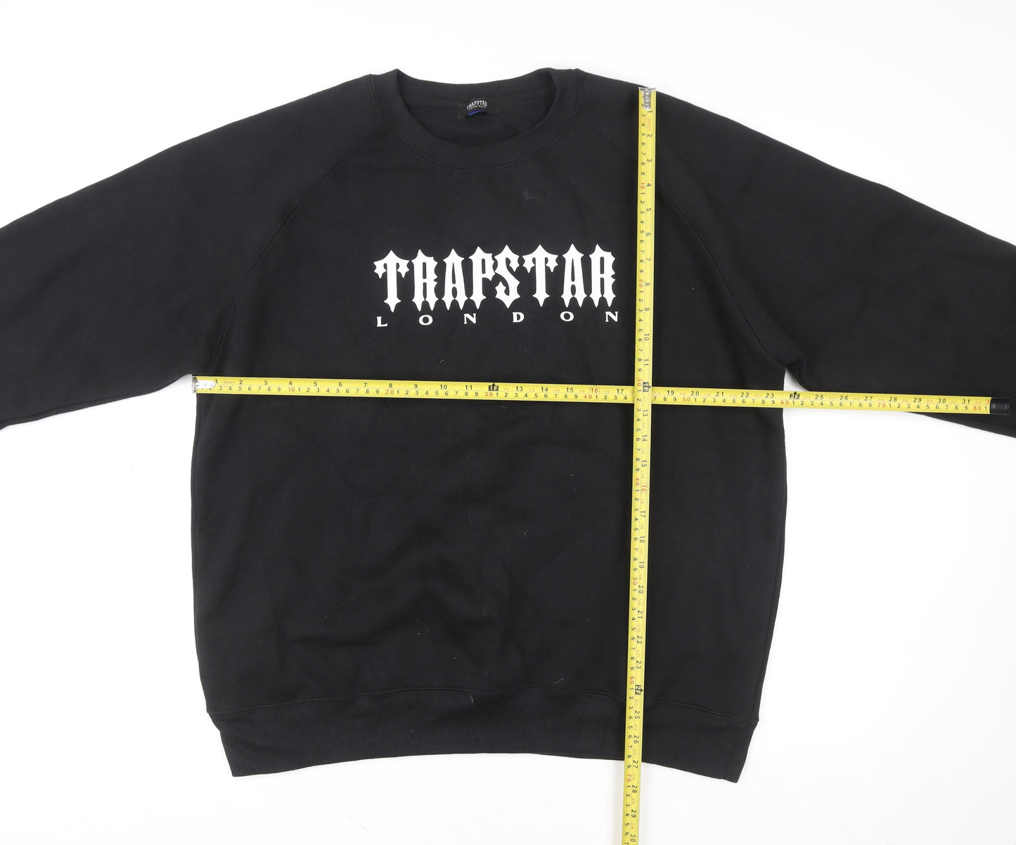 Trapstar Men's Black 2XL Pullover Sweatshirt Crew Neck Logo Fleece
