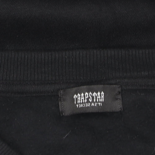 Trapstar Men's Black 2XL Pullover Sweatshirt Crew Neck Logo Fleece