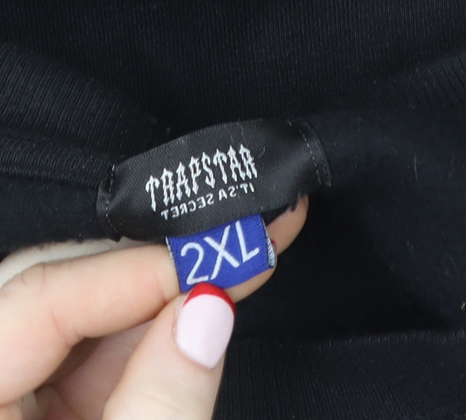 Trapstar Men's Black 2XL Pullover Sweatshirt Crew Neck Logo Fleece