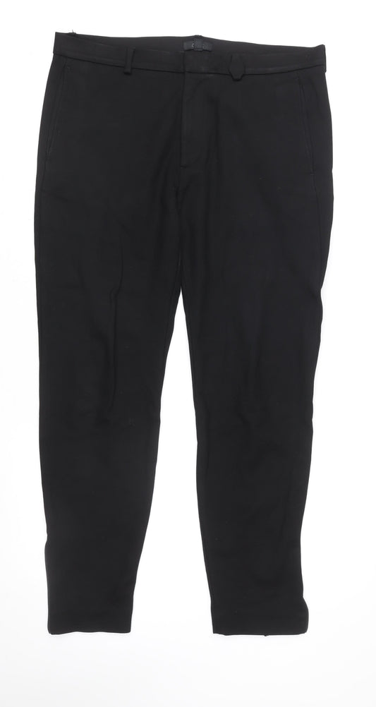 COS Women's Black Slim Tapered Trousers Size 10 Ankle Zip