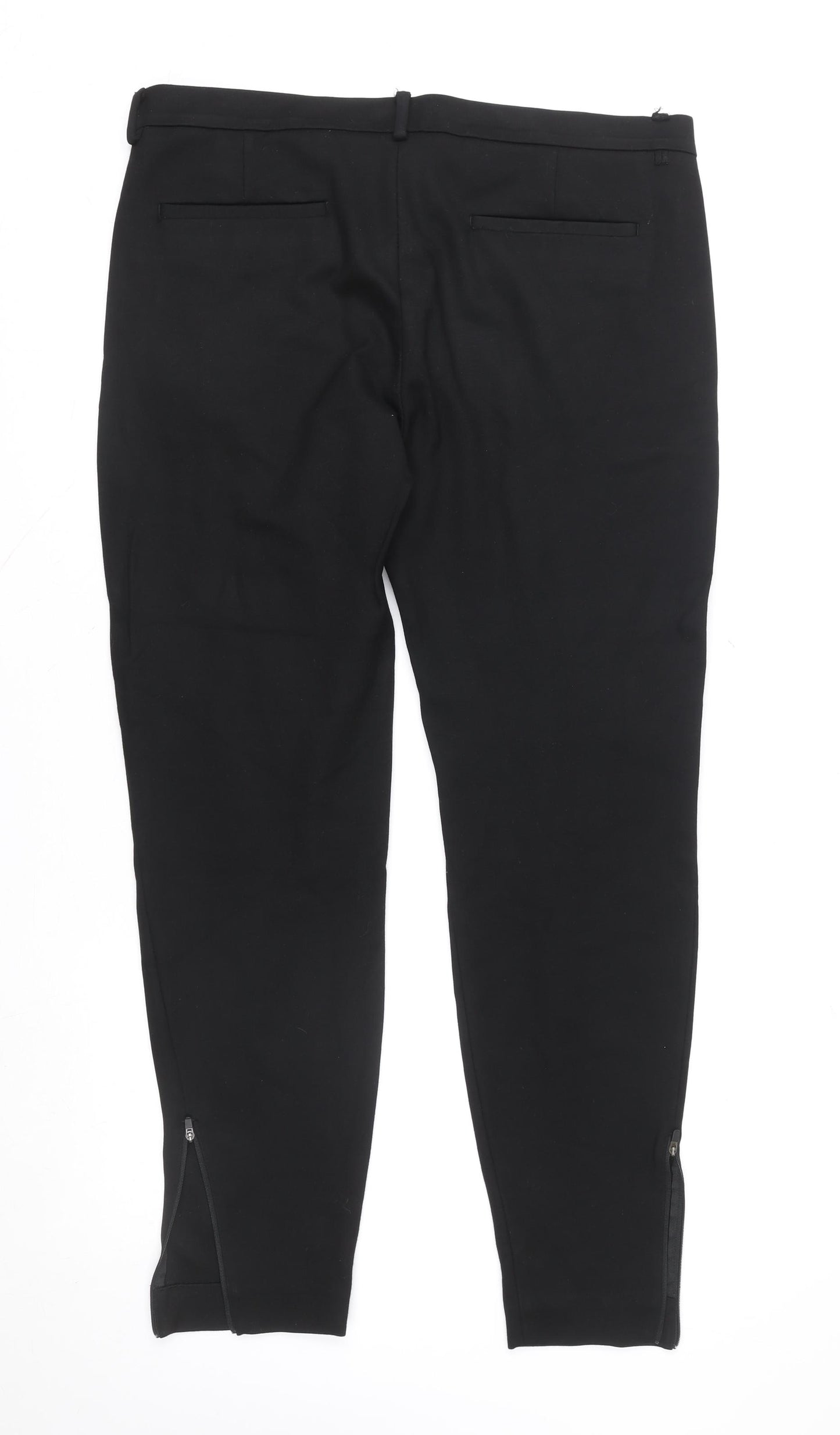 COS Women's Black Slim Tapered Trousers Size 10 Ankle Zip