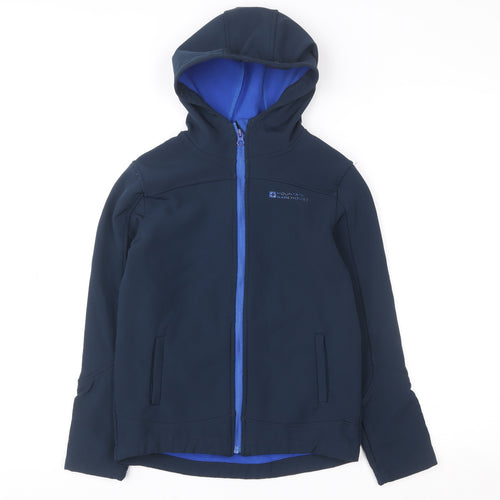 Mountain Warehouse Boys Blue Softshell Hooded Jacket 9-10 Years Waterproof