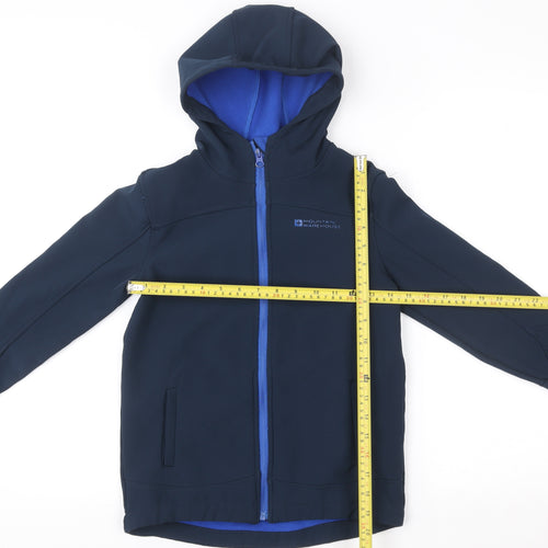 Mountain Warehouse Boys Blue Softshell Hooded Jacket 9-10 Years Waterproof