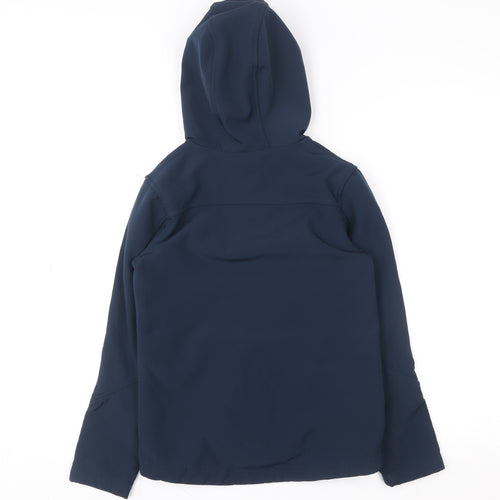 Mountain Warehouse Boys Blue Softshell Hooded Jacket 9-10 Years Waterproof