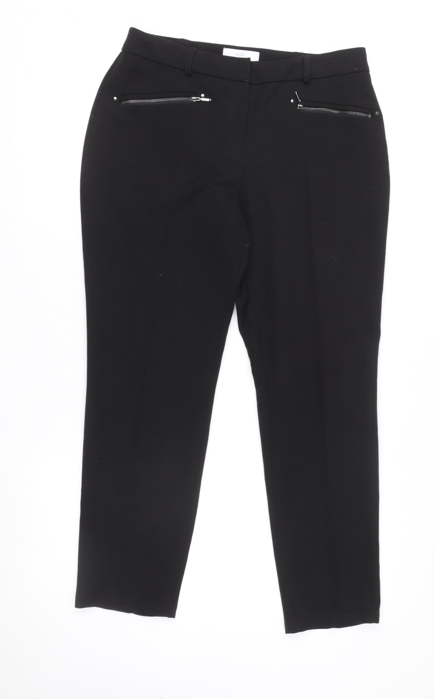 Wallis Petite Women's Black Slim Fit Tapered Trousers Size 12