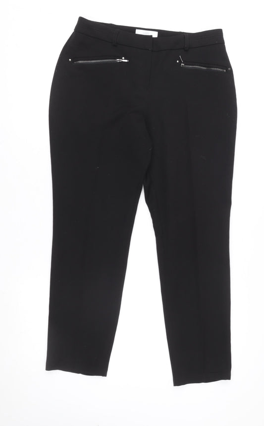 Wallis Petite Women's Black Slim Fit Tapered Trousers Size 12