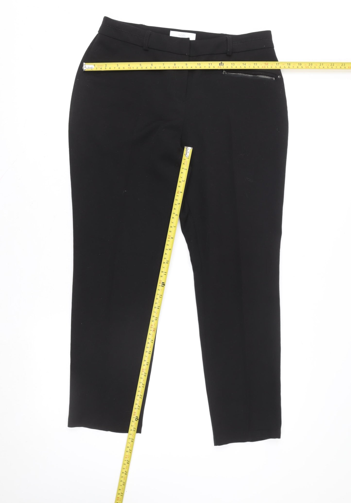Wallis Petite Women's Black Slim Fit Tapered Trousers Size 12