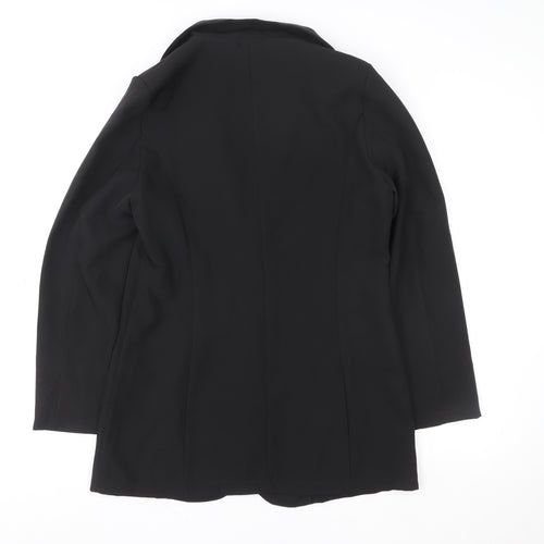 Boohoo Women's Black Size 10 Tailored Two-Button Blazer Jacket
