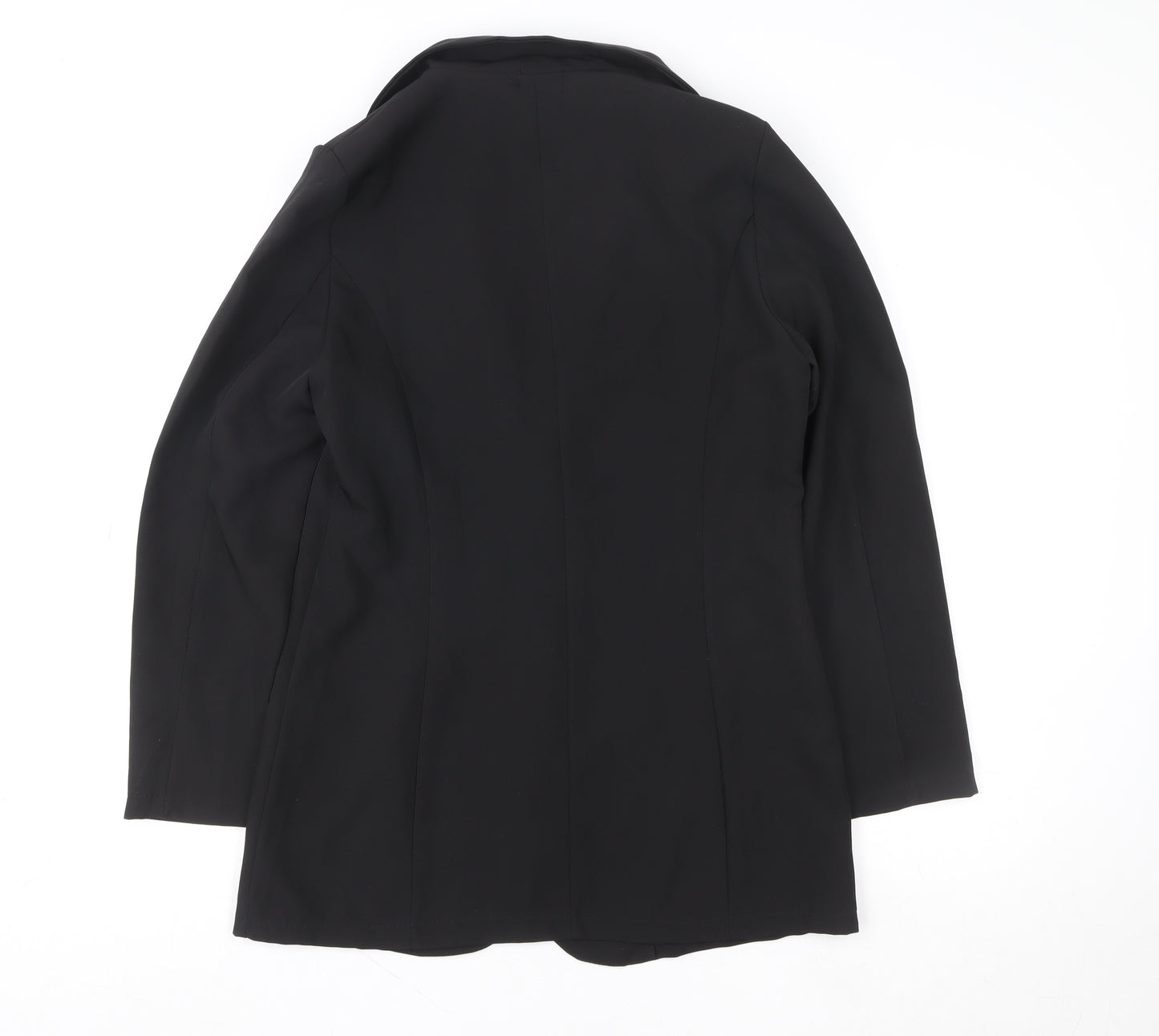 Boohoo Women's Black Size 10 Tailored Two-Button Blazer Jacket