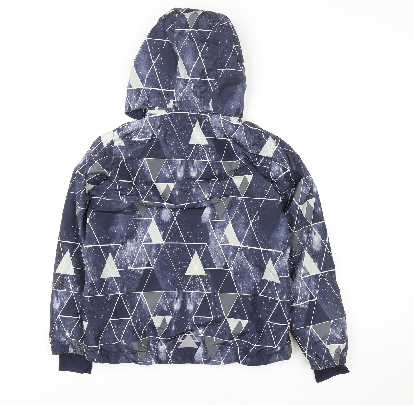 Crivit PRO Boys Blue Geometric Waterproof Hooded Winter Puffer Jacket Size 146