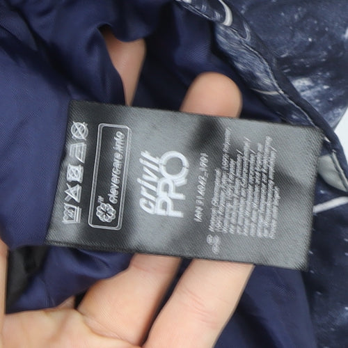 Crivit PRO Boys Blue Geometric Waterproof Hooded Winter Puffer Jacket Size 146