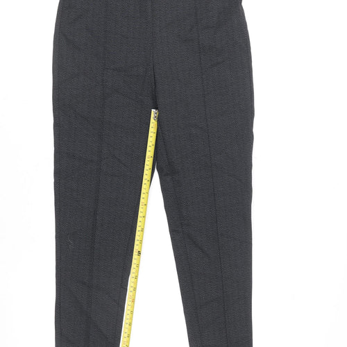 Sfera Women’s Grey Herringbone Slim Leg Leggings L Casual Stretch Trousers