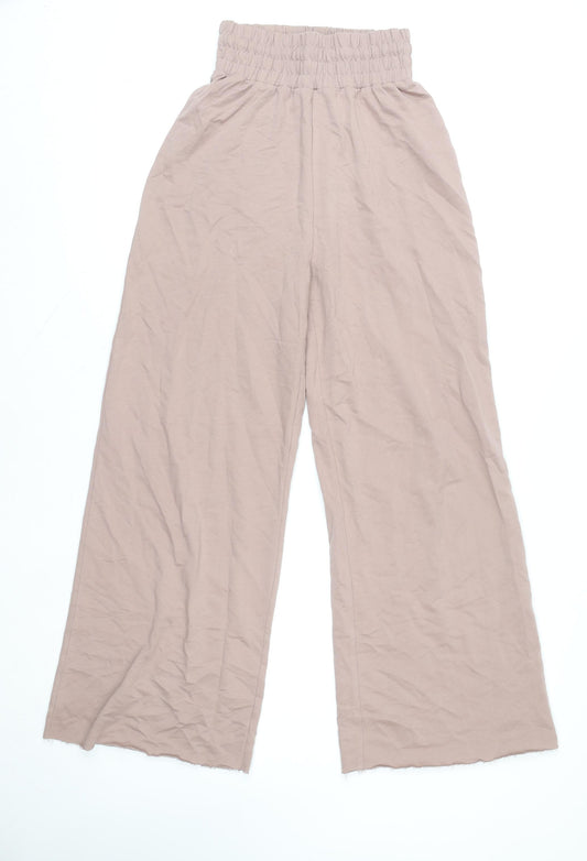 Collusion Women’s Beige Wide-Leg Cotton Trousers Size 6