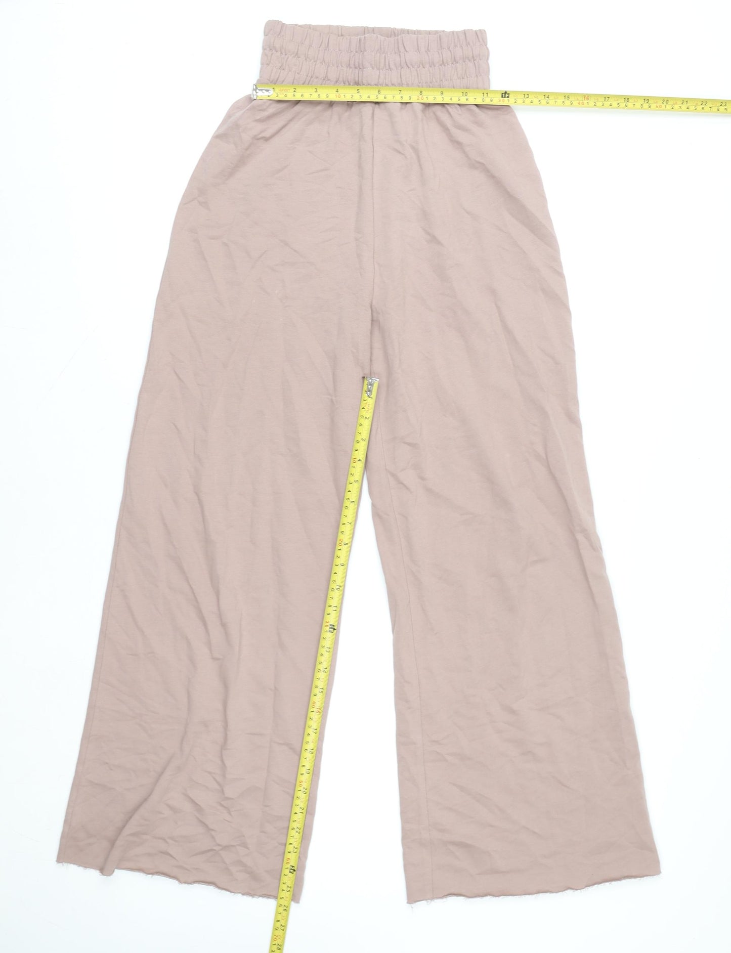 Collusion Women’s Beige Wide-Leg Cotton Trousers Size 6