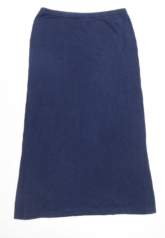 EAST Women’s Blue A-Line Cotton Knit Midi Skirt XL