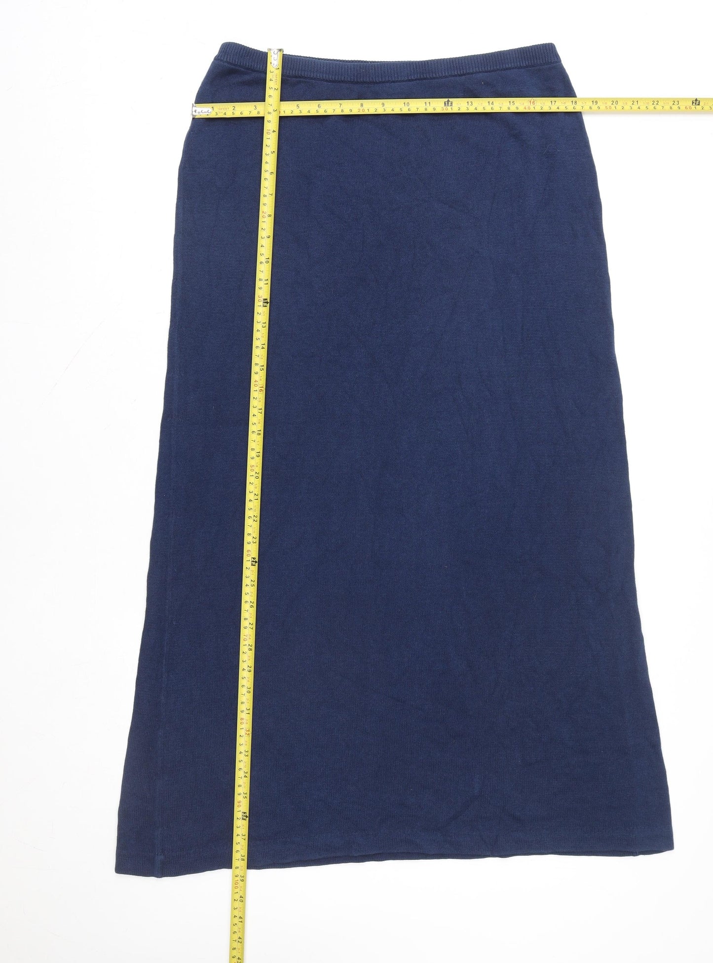 EAST Women’s Blue A-Line Cotton Knit Midi Skirt XL