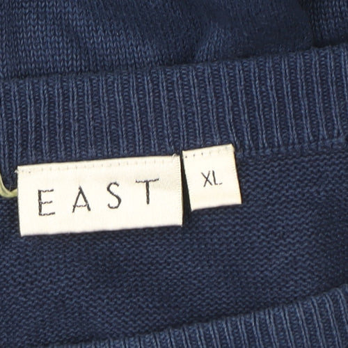 EAST Women’s Blue A-Line Cotton Knit Midi Skirt XL