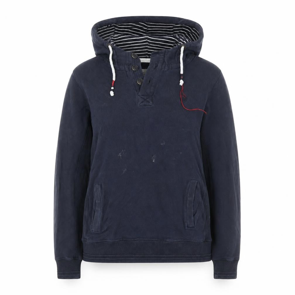 FatFace Navy Cotton Henley Hoodie XL Unisex Adults Casual Hooded Sweatshirt