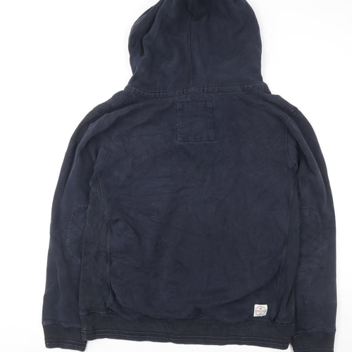 FatFace Navy Cotton Henley Hoodie XL Unisex Adults Casual Hooded Sweatshirt