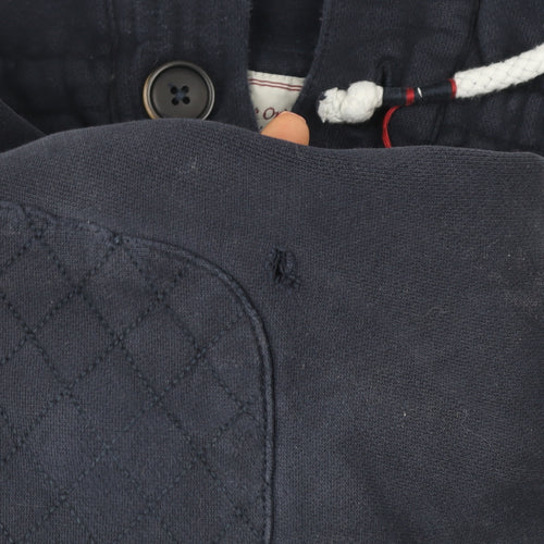 FatFace Navy Cotton Henley Hoodie XL Unisex Adults Casual Hooded Sweatshirt