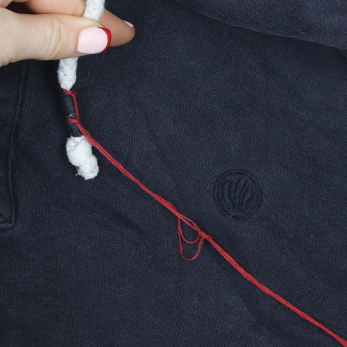 FatFace Navy Cotton Henley Hoodie XL Unisex Adults Casual Hooded Sweatshirt