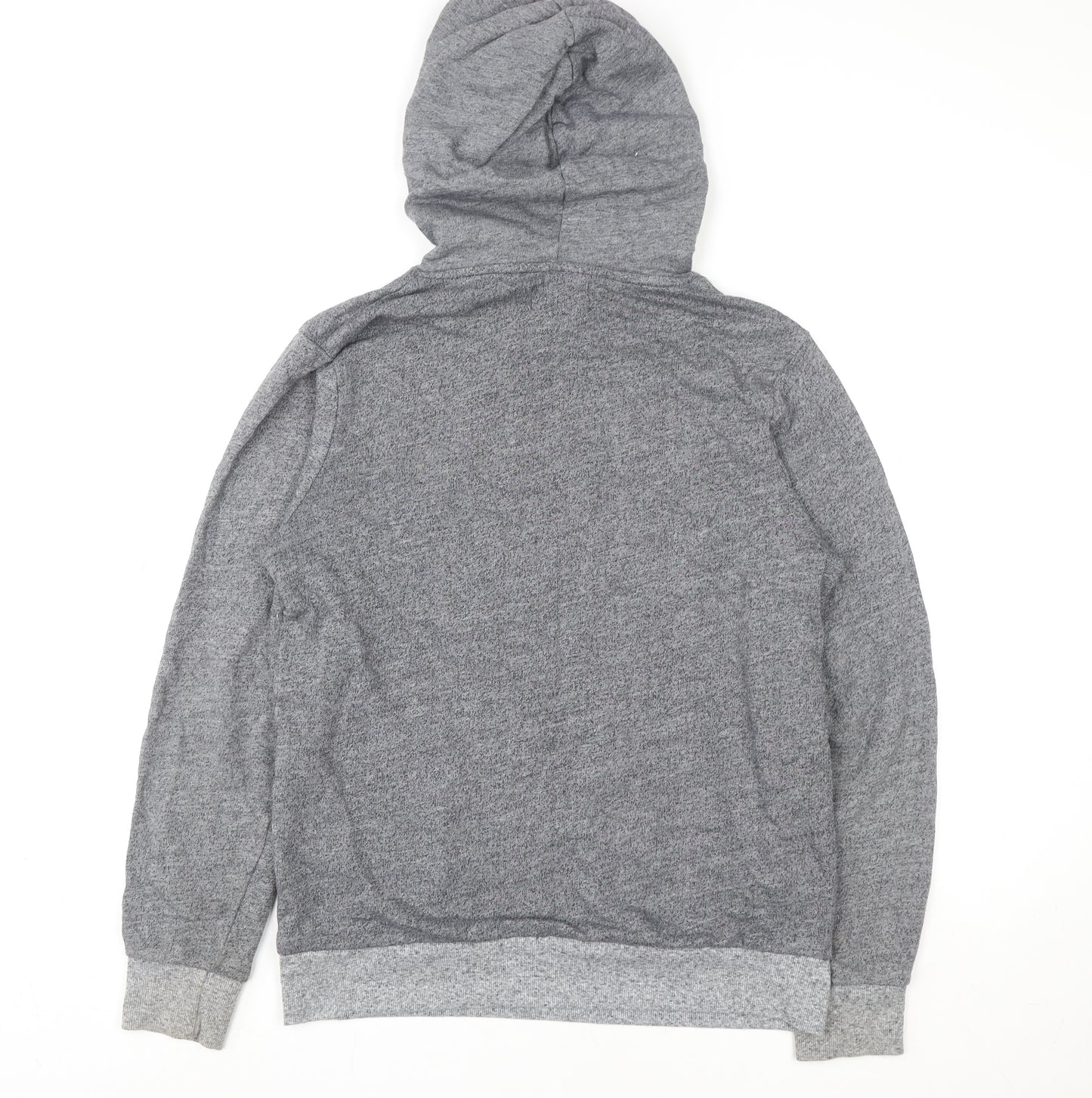 Jack & Jones Mens Grey Pullover Hoodie M Graphic Logo Hooded Sweatshirt