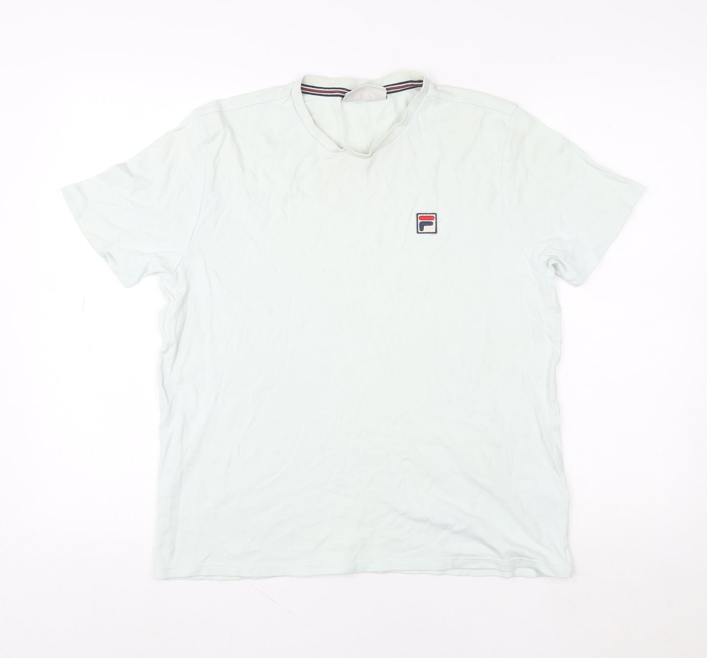 FILA Unisex White Cotton Short Sleeve Basic T-Shirt M