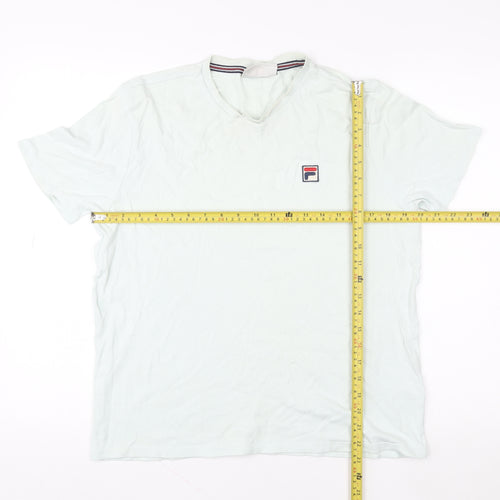 FILA Unisex White Cotton Short Sleeve Basic T-Shirt M