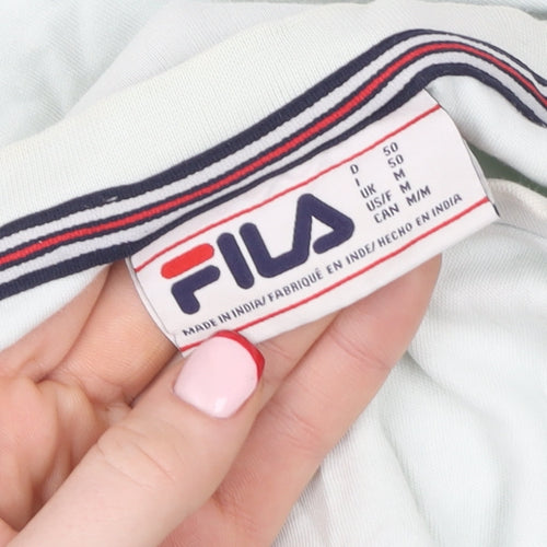 FILA Unisex White Cotton Short Sleeve Basic T-Shirt M