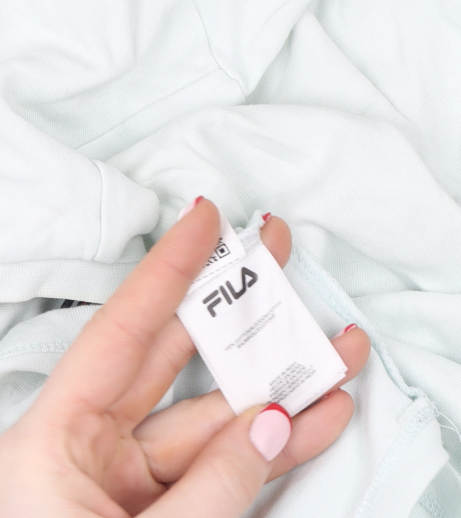 FILA Unisex White Cotton Short Sleeve Basic T-Shirt M