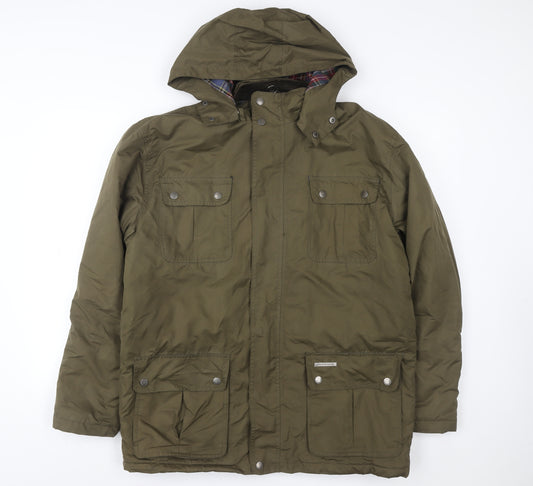 Country Estate Men's Green M Balmoral Parka Jacket Hooded Lined Outdoor