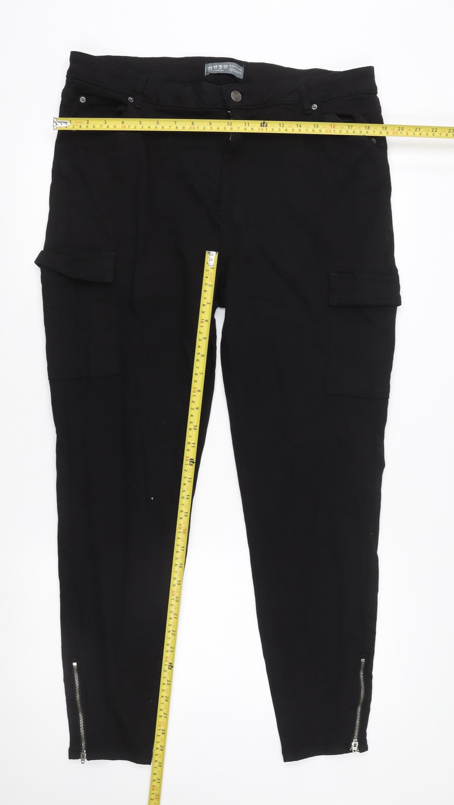 Primark Women’s Black Tapered Jeans Size 20 with Ankle Zip