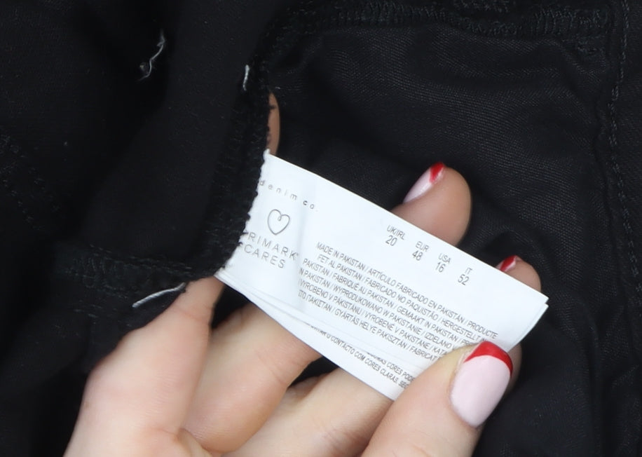 Primark Women’s Black Tapered Jeans Size 20 with Ankle Zip