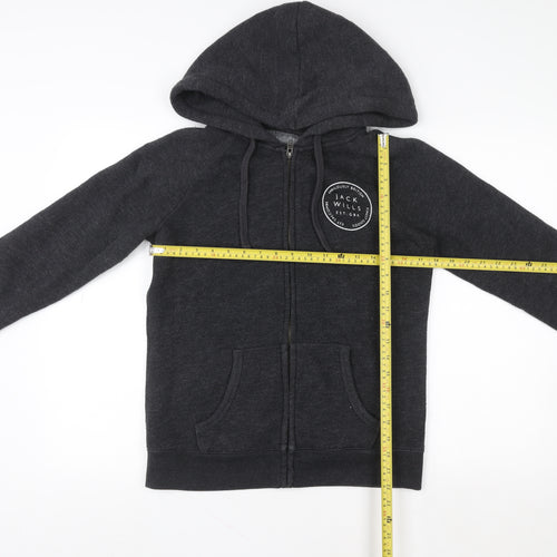 Jack Wills Men's Black Full Zip Hoodie Size M Fleece Lined