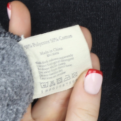 Jack Wills Men's Black Full Zip Hoodie Size M Fleece Lined