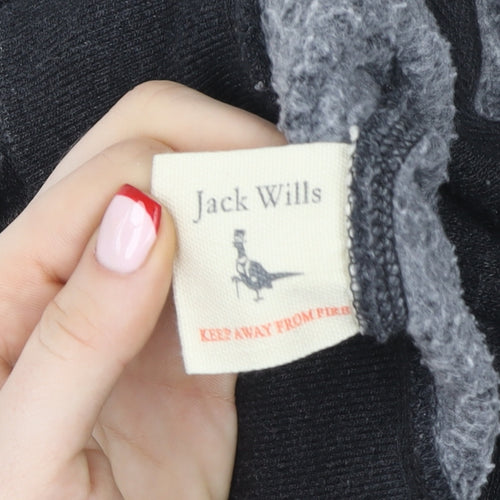 Jack Wills Men's Black Full Zip Hoodie Size M Fleece Lined