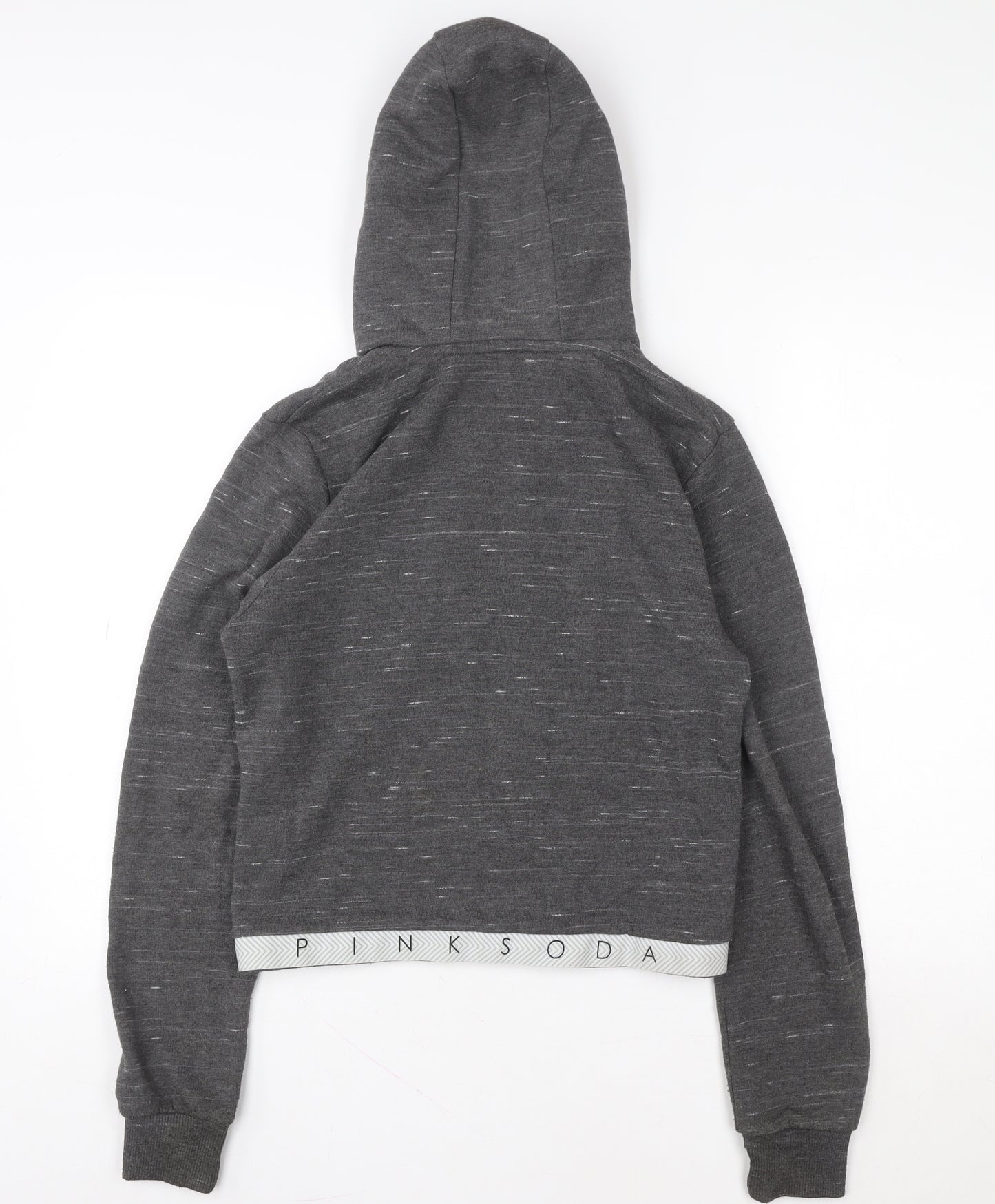 Pink Soda Sport Women's Grey Full Zip Hoodie UK 10 Polyester Cotton Blend