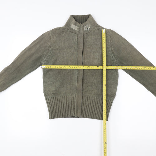 Marks and Spencer Women Green Full Zip Knit Sweatshirt UK 10