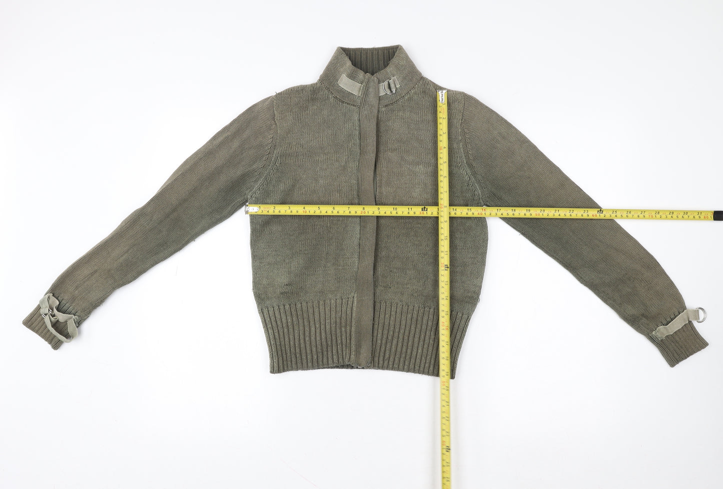 Marks and Spencer Women Green Full Zip Knit Sweatshirt UK 10