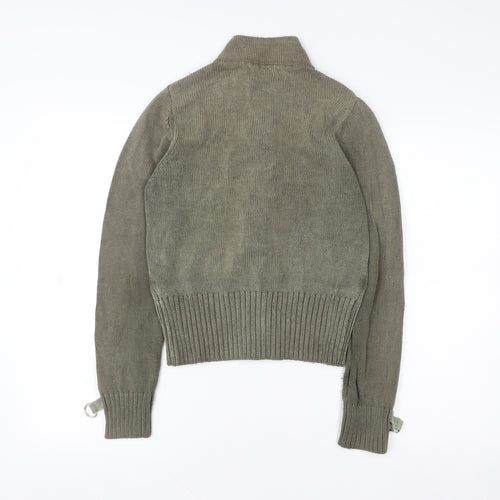 Marks and Spencer Women Green Full Zip Knit Sweatshirt UK 10
