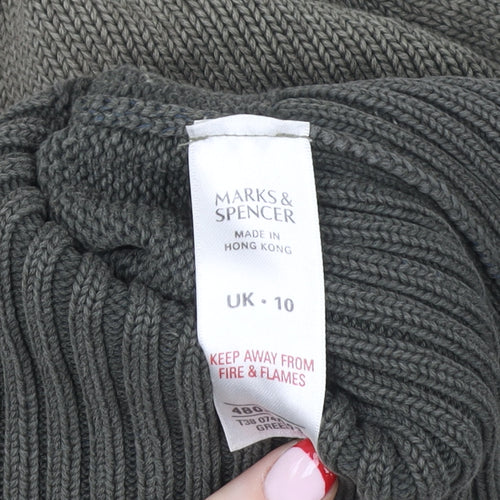 Marks and Spencer Women Green Full Zip Knit Sweatshirt UK 10