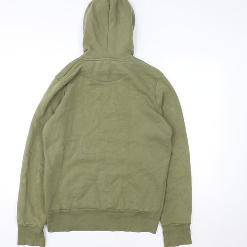 Plus Eighteen Men's Green Pullover Hoodie L Graphic Print Cotton Blend