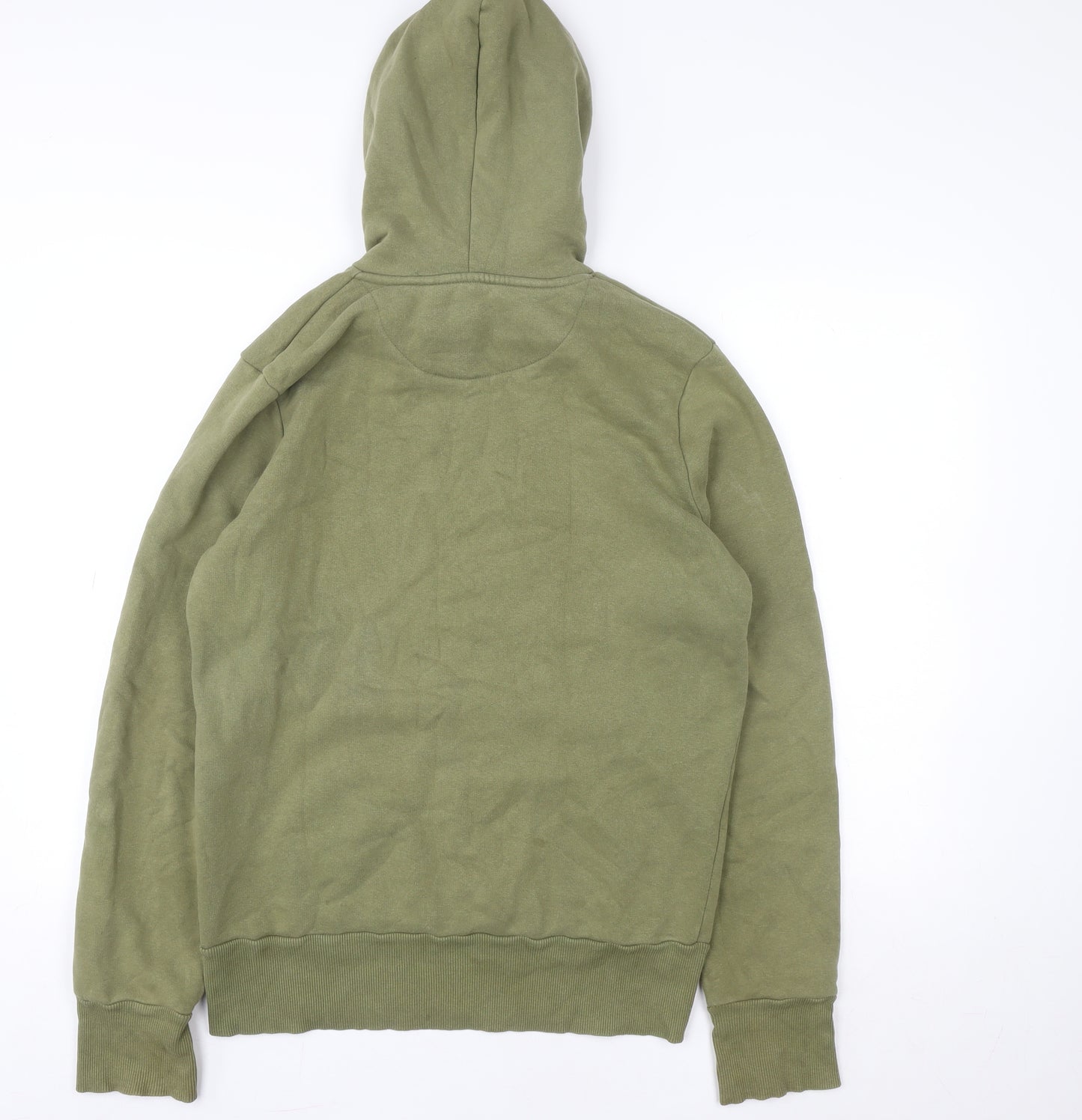 Plus Eighteen Men's Green Pullover Hoodie L Graphic Print Cotton Blend