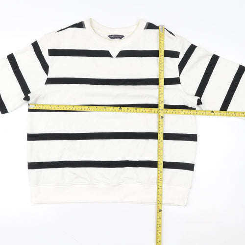 Marks and Spencer Womens White Black Striped Sweatshirt Size 12